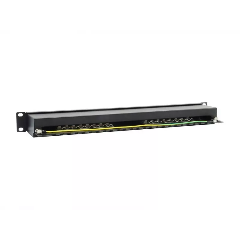 Equip Patch Panel 16 portas Cat.6 blindado, preto, 10/100/1000Base-T(X), Gigabit Ethernet, 1000 Mbit/s, RJ-45, Cat6, montagem em rack