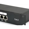 Equip Patch Panel 16 portas Cat.6 blindado, preto, 10/100/1000Base-T(X), Gigabit Ethernet, 1000 Mbit/s, RJ-45, Cat6, montagem em rack