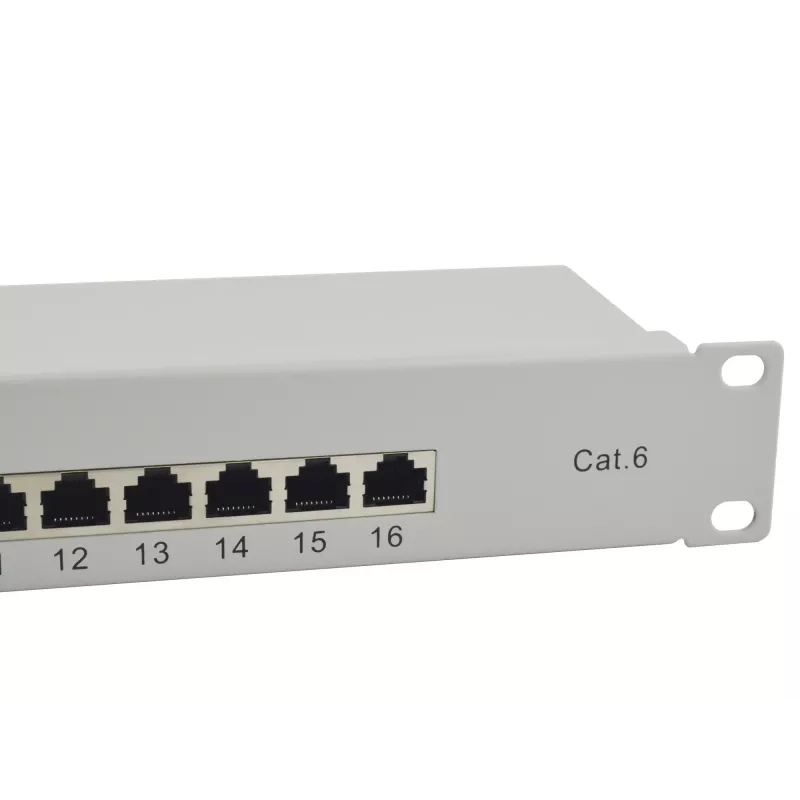 Equip Patch Panel 16 portas Cat.6 blindado, cinzento-claro