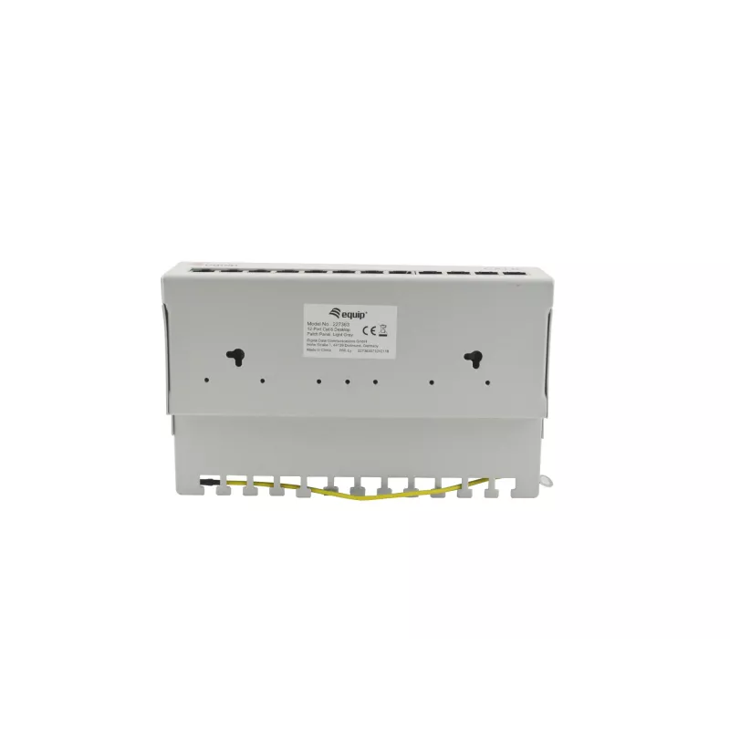 Equip Patch Panel de secretária 12 portas Cat.6, cinzento-claro, 10/100/1000Base-T(X), Gigabit Ethernet, 1000 Mbit/s, RJ-45, Cat6, 1U