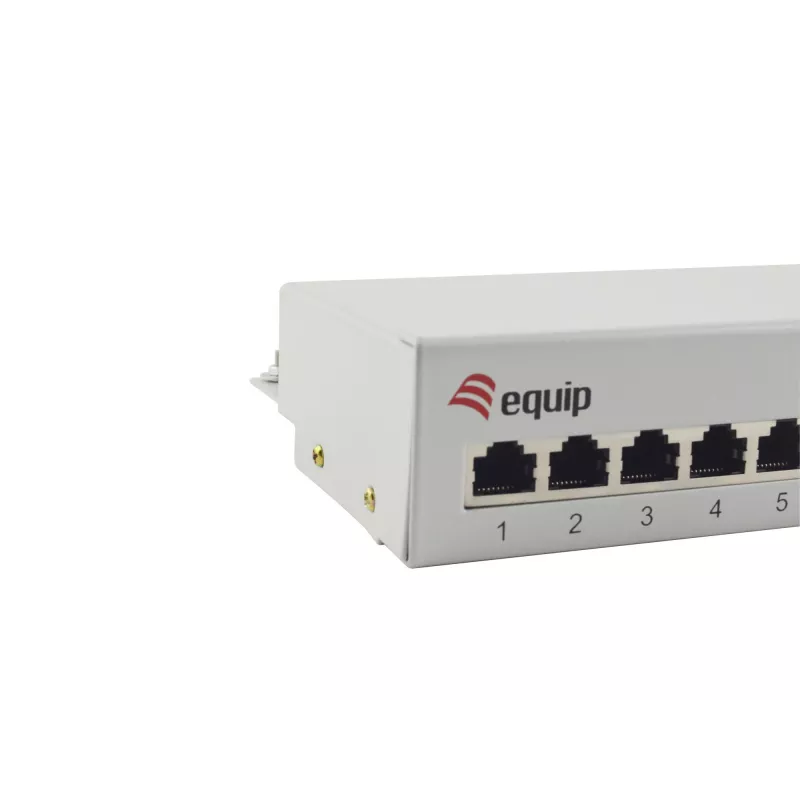 Equip Patch Panel de secretária 12 portas Cat.6, cinzento-claro, 10/100/1000Base-T(X), Gigabit Ethernet, 1000 Mbit/s, RJ-45, Cat6, 1U