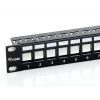 Equip Patch Panel Keystone 24 portas Cat.6 blindado, preto, Cat6, montagem em rack, 1U, preto, 92,5 mm, 483 mm