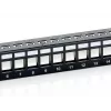 Equip Patch Panel Keystone 24 portas Cat.6 blindado, preto, Cat6, montagem em rack, 1U, preto, 92,5 mm, 483 mm