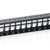 Equip Patch Panel Keystone 24 portas Cat.6 blindado, preto, Cat6, montagem em rack, 1U, preto, 92,5 mm, 483 mm