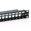Equip Patch Panel Keystone 24 portas Cat.6 blindado, preto, Cat6, montagem em rack, 1U, preto, 92,5 mm, 483 mm