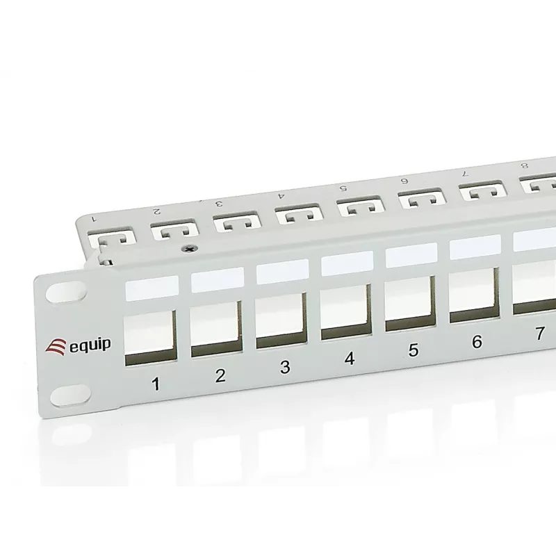 Equip Patch Panel Keystone 24 portas Cat.6 blindado, cinzento-claro