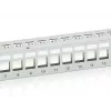 Equip Patch Panel Keystone 24 portas Cat.6 blindado, cinzento-claro
