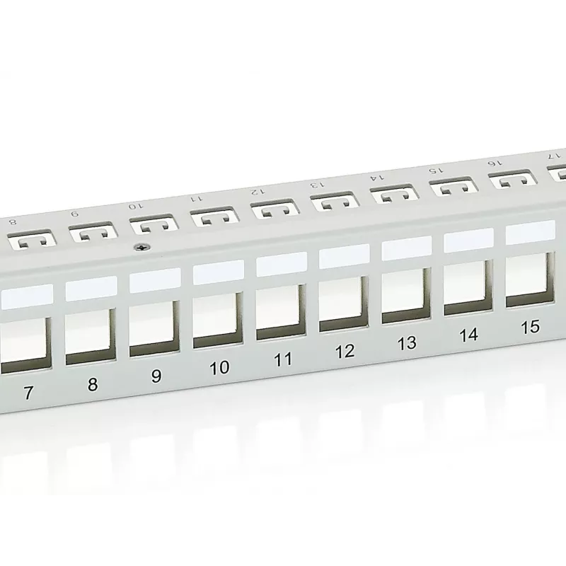 Equip Patch Panel Keystone 24 portas Cat.6 blindado, cinzento-claro