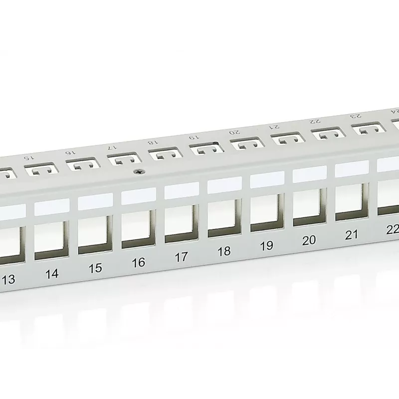 Equip Patch Panel Keystone 24 portas Cat.6 blindado, cinzento-claro