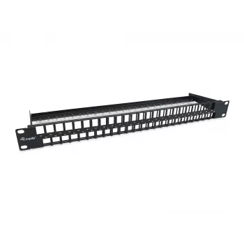 Equip Patch Panel Keystone 48 portas Cat.6 não blindado, preto, RJ-45, Cat6, 1U, preto, aço, REACH, RoHS