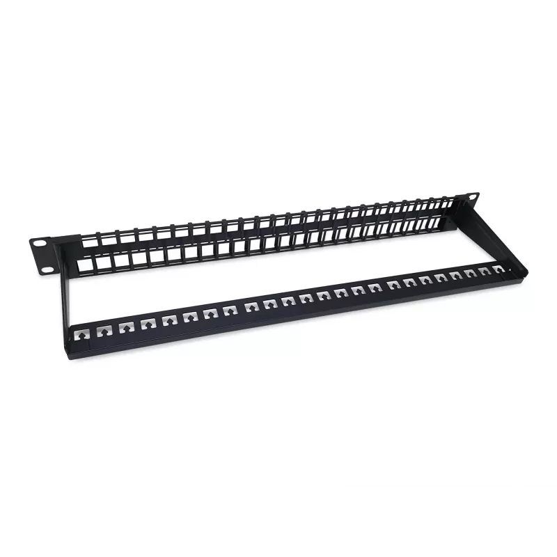 Equip Patch Panel Keystone 48 portas Cat.6 não blindado, preto, RJ-45, Cat6, 1U, preto, aço, REACH, RoHS