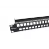 Equip Patch Panel Keystone 48 portas Cat.6 não blindado, preto, RJ-45, Cat6, 1U, preto, aço, REACH, RoHS
