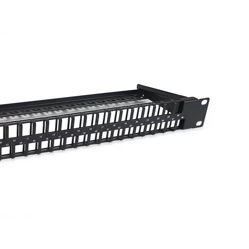 Equip Patch Panel Keystone 48 portas Cat.6 não blindado, preto, RJ-45, Cat6, 1U, preto, aço, REACH, RoHS
