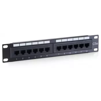Equip Patch Panel 12 portas Cat.5e não blindado, preto