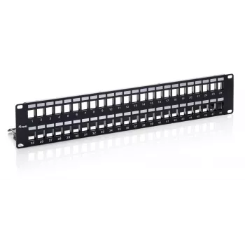 Equip Patch Panel Keystone 48 portas Cat.6 blindado, preto