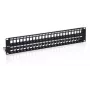Equip Patch Panel Keystone 48 portas Cat.6 blindado, preto