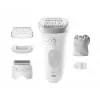 Depiladora BRAUN Silk-épil 7 7-041 — depiladora sem fios para húmido e seco com MicroGrip, massagem, máquina de barbear e aparador de biquíni, cinzento/branco