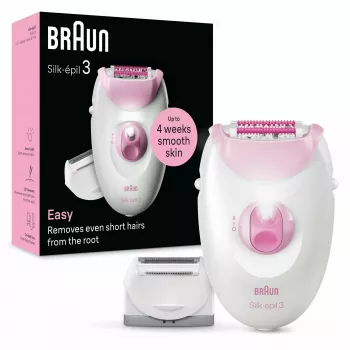 Depiladora Braun Silk-épil 3 3-031 20 pinças rosa branco
