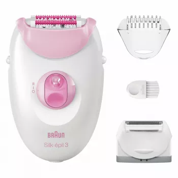 Depiladora Braun Silk-épil 3 3-031 20 pinças rosa branco