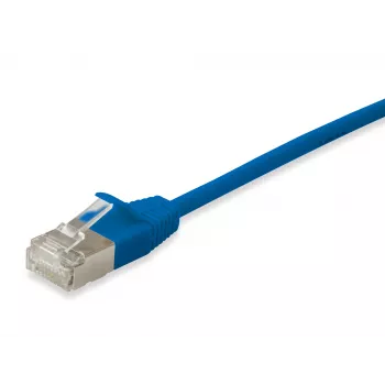 Cabo de rede Equip Cat.6A F/FTP cabo patch fino RJ-45 0,5 m azul