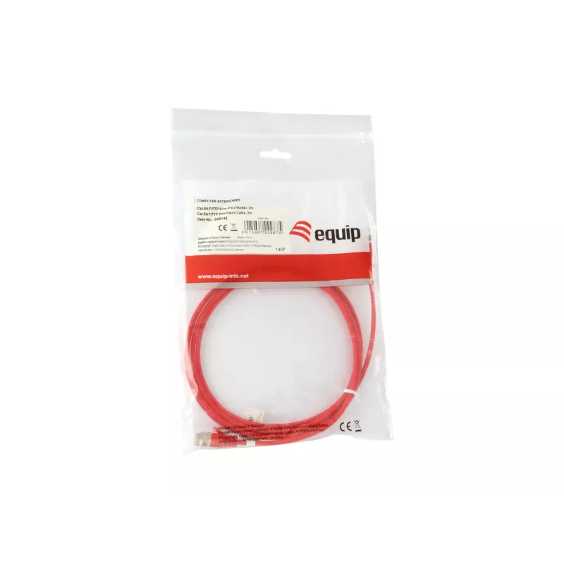 Cabo patch fino Equip Cat.6A F/FTP RJ-45 2 m vermelho