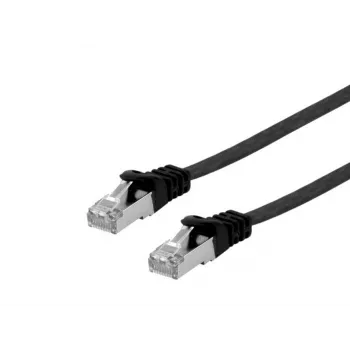 Cabo de rede Equip Cat.6A U/FTP cabo patch plano RJ-45 1,0 m preto