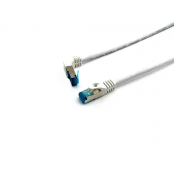 Cabo patch Equip Cat.6A S/FTP, ficha angular para reta, 3,0 m, branco