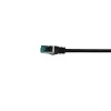 Cabo patch Equip Cat.6A S/FTP, ficha angular para reta, 0,5 m, preto