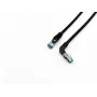 Cabo patch Equip Cat.6A S/FTP, ficha angular para reta, 2,0 m, preto