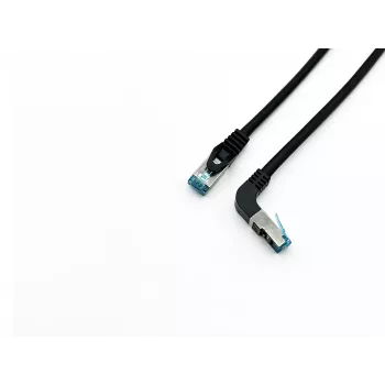 Cabo patch Equip Cat.6A S/FTP, ficha angular para reta, 5,0 m, preto