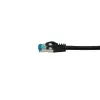 Cabo patch Equip Cat.6A S/FTP, ficha angular para ficha reta, 3,0 m, preto