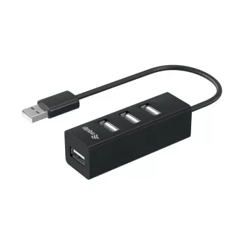 Hub USB 2.0 Equip de 4 portas, USB 2.0, USB 2.0, 480 Mbit/s, preto, China, CE, RoHS