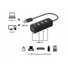 Hub USB 2.0 Equip de 4 portas, USB 2.0, USB 2.0, 480 Mbit/s, preto, China, CE, RoHS