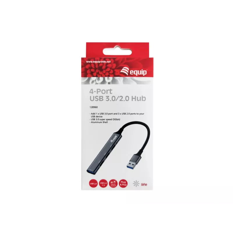 Hub USB Equip de 4 portas USB 3.0/2.0