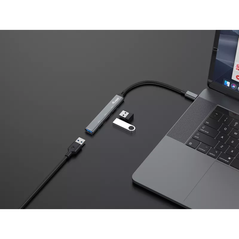 Hub USB Equip de 4 portas USB 3.0/2.0 USB-C