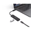 Hub USB 3.2 Gen 1 Equip de 4 portas com adaptador USB-C preto 5000 Mbit/s