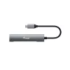 Equip 128963 hub USB-C de 4 portas USB 3.2 Gen 1 (3.1 Gen 1), 4x USB-C, 5 Gbit/s, alumínio, sem adaptador de corrente, preto/prateado