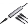 Equip 128963 hub USB-C de 4 portas USB 3.2 Gen 1 (3.1 Gen 1), 4x USB-C, 5 Gbit/s, alumínio, sem adaptador de corrente, preto/prateado