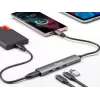 Equip 128963 hub USB-C de 4 portas USB 3.2 Gen 1 (3.1 Gen 1), 4x USB-C, 5 Gbit/s, alumínio, sem adaptador de corrente, preto/prateado