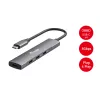 Equip 128963 hub USB-C de 4 portas USB 3.2 Gen 1 (3.1 Gen 1), 4x USB-C, 5 Gbit/s, alumínio, sem adaptador de corrente, preto/prateado