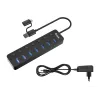 Hub USB Equip de 7 portas USB 3.2 Gen 1 com fonte de alimentação