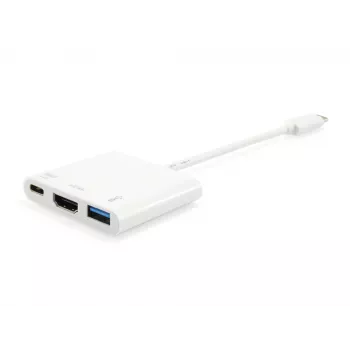 Adaptador USB Type-C para HDMI fêmea/USB A fêmea/PD Equip 133461