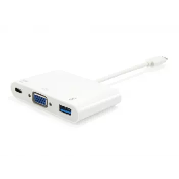 Adaptador USB Type-C para VGA fêmea/USB A fêmea/PD Equip 133462