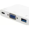 Adaptador USB Type-C para VGA fêmea/USB A fêmea/PD Equip 133462