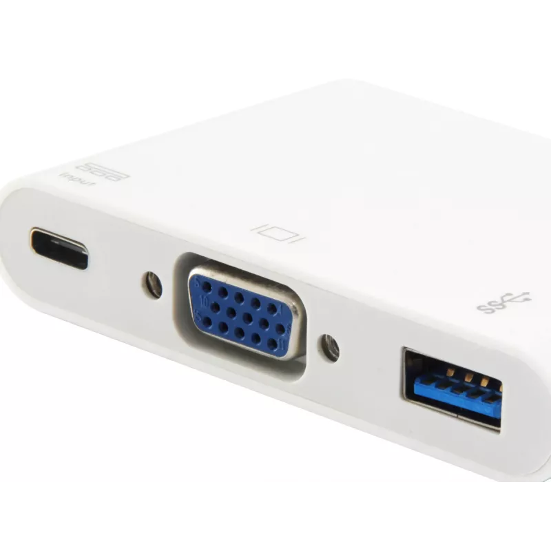 Adaptador USB Type-C para VGA fêmea/USB A fêmea/PD Equip 133462