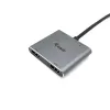 Adaptador dual-HDMI 4-em-1 Equip USB-C, USB 3.2 Gen 1 (3.1 Gen 1) Type-C, prateado, 4K Ultra HD, 30 Hz, HDMI, alumínio