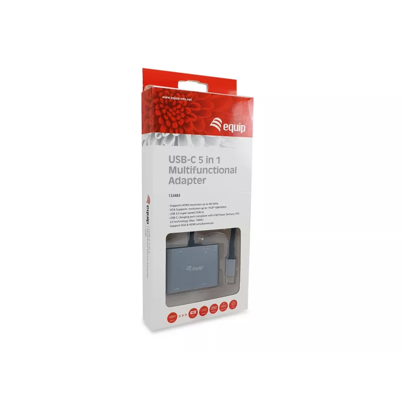 Adaptador multifunções 5-em-1 Equip USB-C