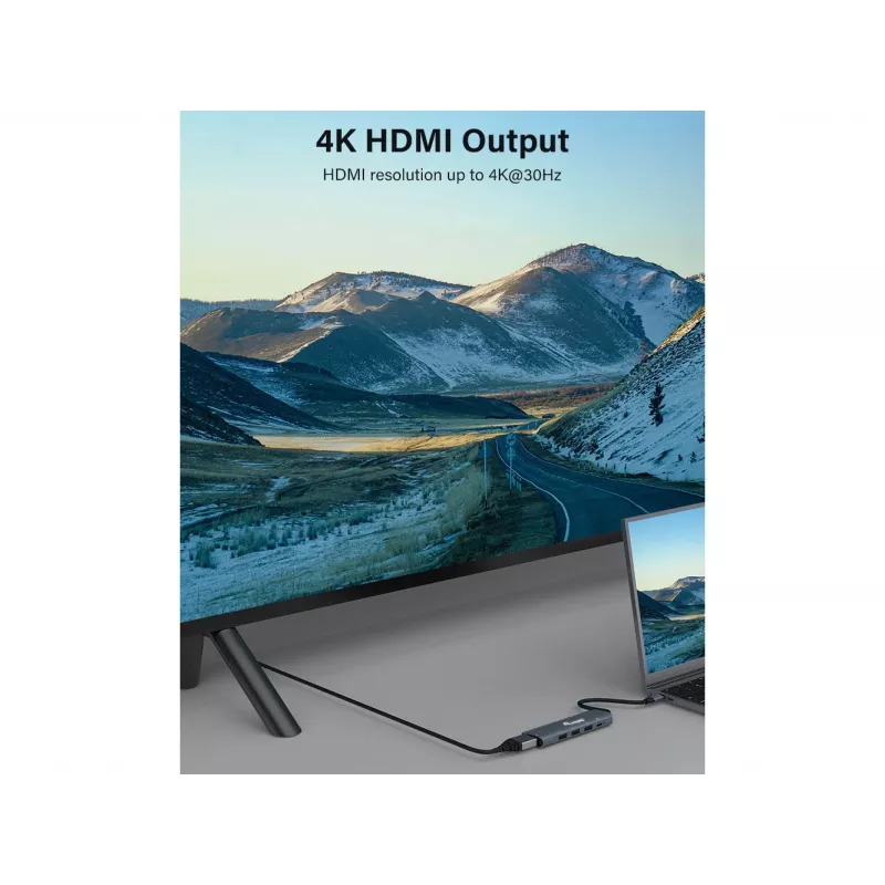 Adaptador multifunções Equip USB-C 5 em 1, HDMI, USB 3.2 GEN1, 100W USB PD