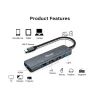 Adaptador multifunções Equip USB-C 5 em 1, HDMI, USB 3.2 GEN1, 100W USB PD