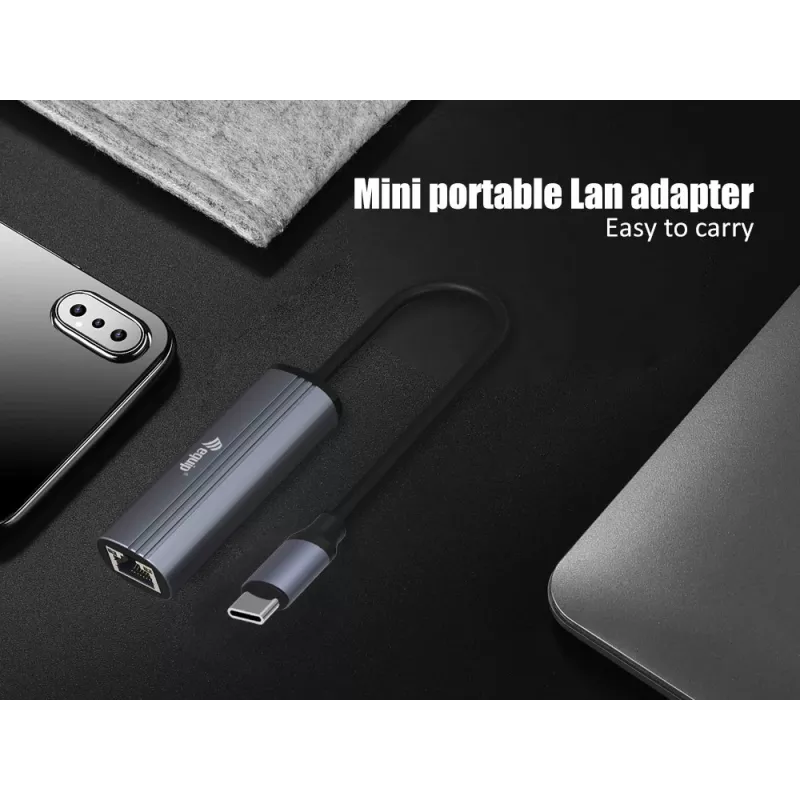 Adaptador Equip USB-C para RJ45 Gigabit + PD USB Type-C 100W